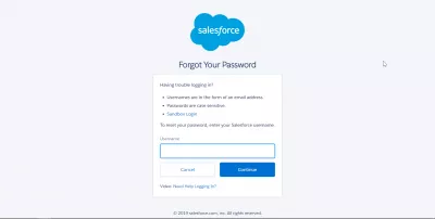 Làm cách nào để dễ dàng thay đổi hoặc đặt lại mật khẩu người dùng bằng chính sách mật khẩu của SalesForce? : Nhập tên người dùng để đặt lại mật khẩu người dùng trong SalesForce