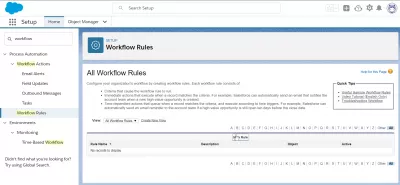 Wie erstellen Sie einen Workflow in SalesForce? : Schaltfläche "Neue Workflowregel" erstellen