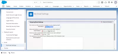 Jak přizpůsobit domovskou stránku Salesforce Lightning : Přizpůsobení nastavení e -mailu pro vašeho uživatele