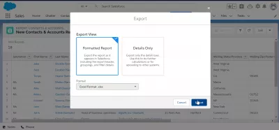 Bagaimana untuk mengeksport kenalan dari SalesForce Lightning? : Eksport hubungan kenalan ke Excel