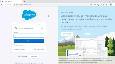 Jak zalogować się na SalesForce? : Ekran logowania SalesForce