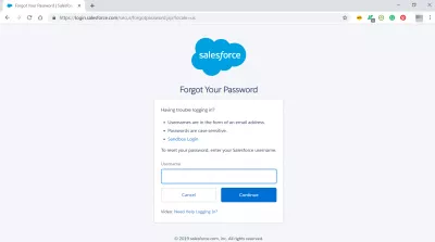 Как войти в систему SalesForce? : Забыли пароль? Экран